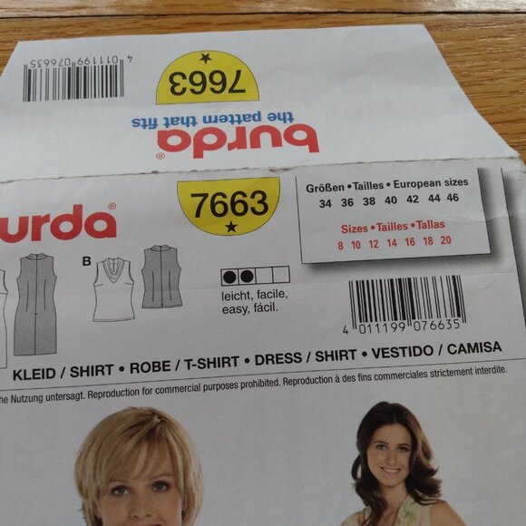Cowl Neck Dress Blouse Sewing Pattern Size 8-20 UNCUT BURDA 7663 Casual Formal - Picture 2 of 10